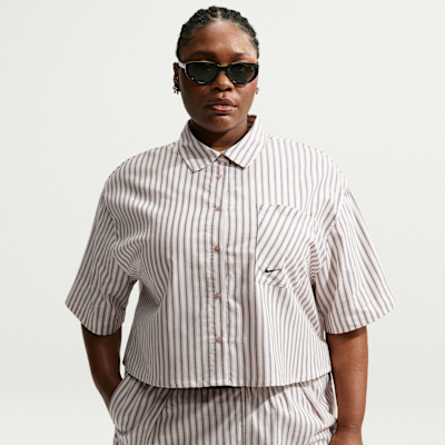 Nike Sportswear Chill Poplin Women's Oversized Striped Top (Plus